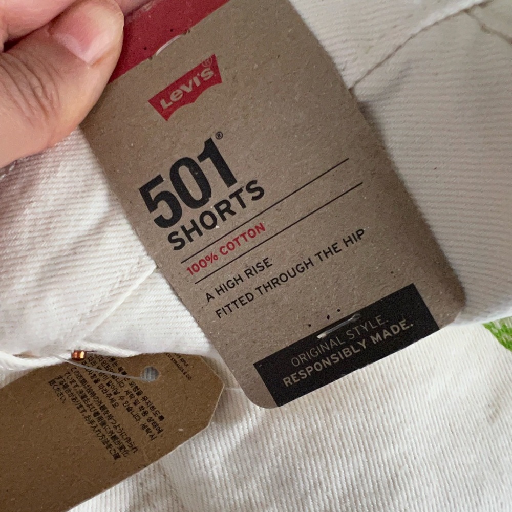 NWT LEVI'S 501 High Rise Button Fly Shorts With Butterfly Detail Size 28 - Picture 5 of 8